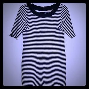Banana Republic striped scoop neck mini dress.